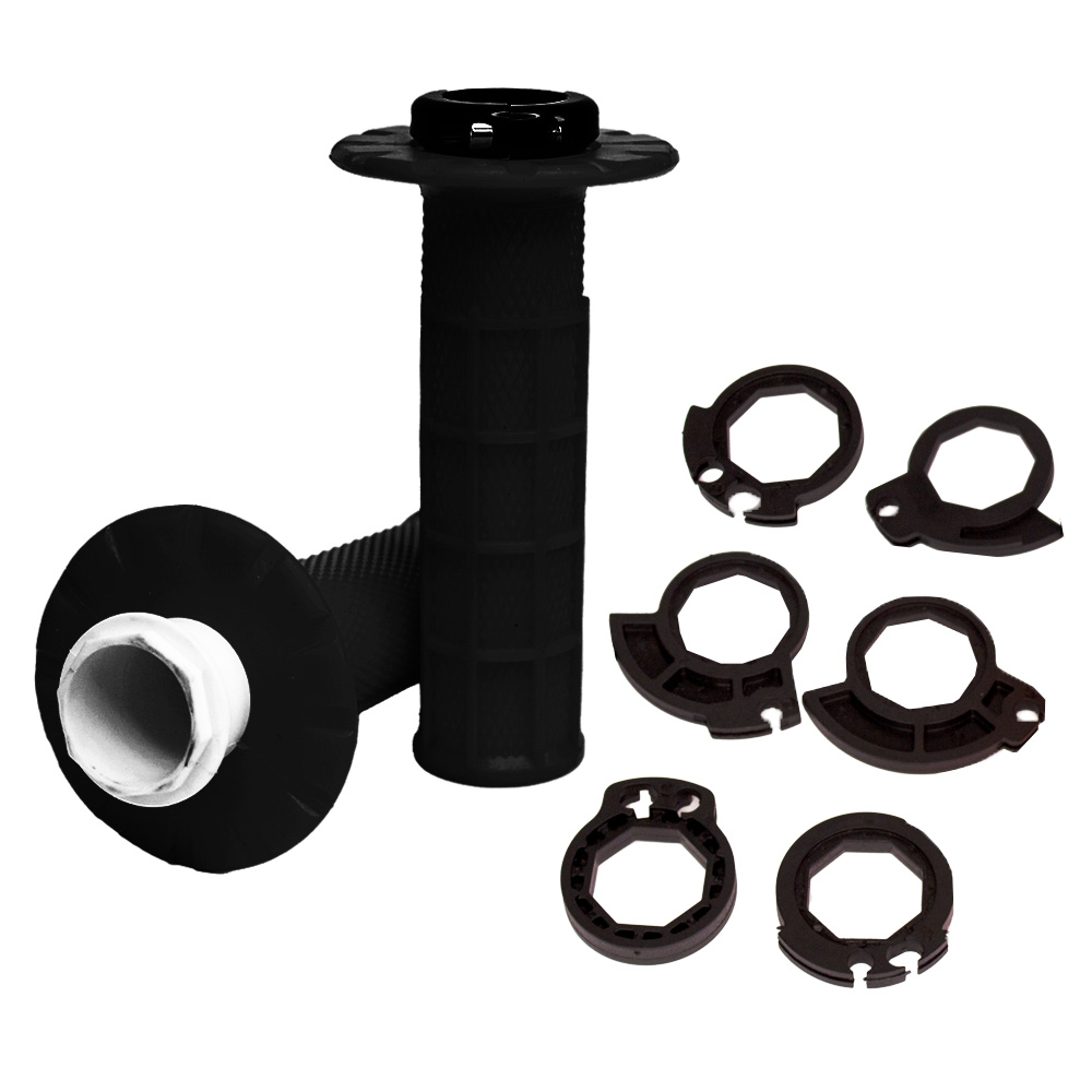 HANDLEBAR GRIPS APICO LOCK ON FULL DIAMOND HALF WAFFLE BLACK